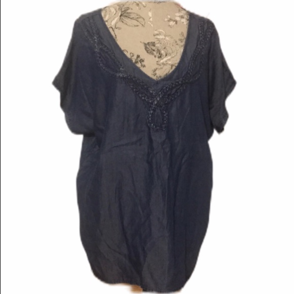 NWT nine west blue jean top XL